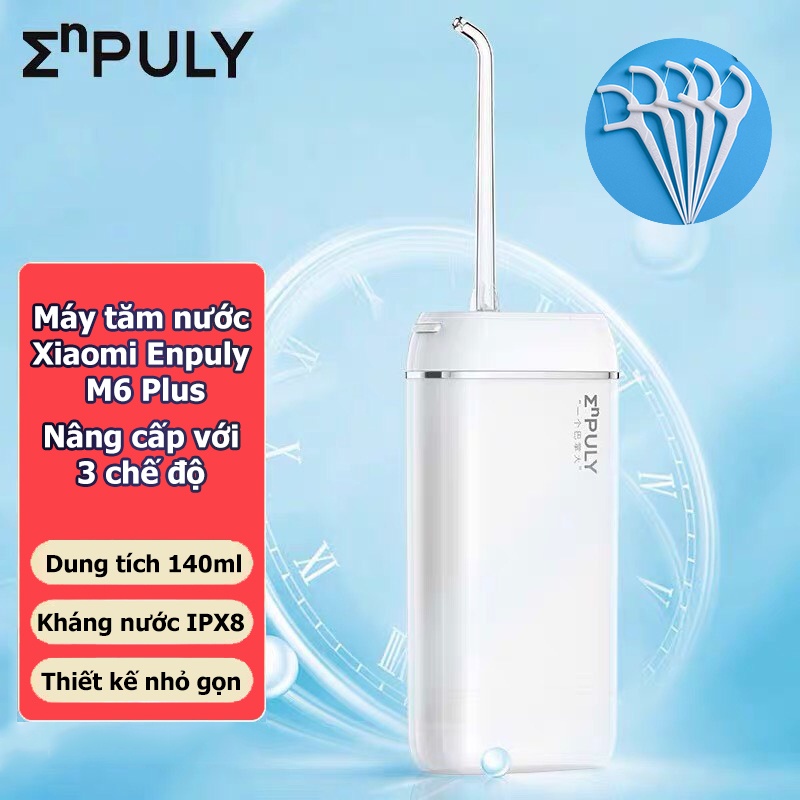 Máy tăm nước mini cầm tay Xiaomi Enpuly M6 Plus chống nước pin 30 ngày áp lực lớn 3 chế độ tiện mang đi du lịch HB88