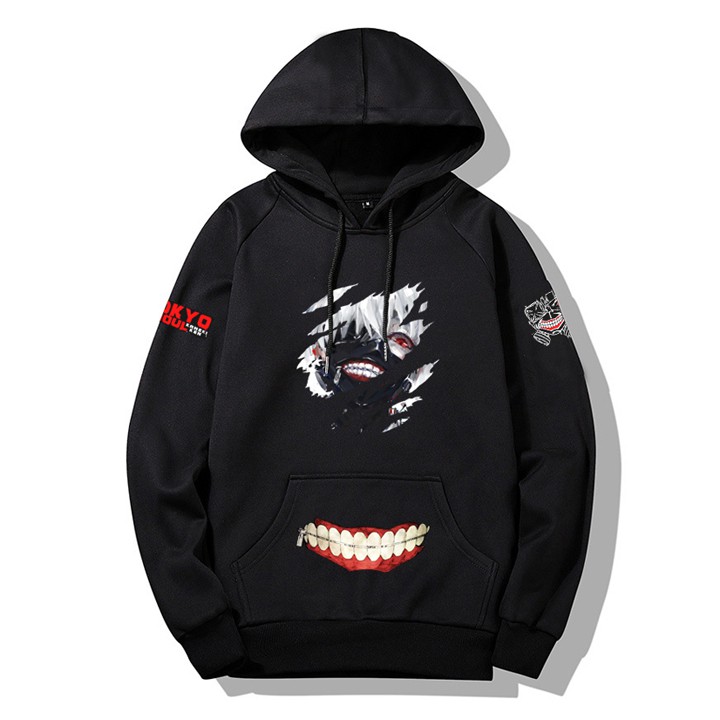 Áo Hoodie Tokyo Ghoul Hàn Quốc Phối Màu Đơn Giản Trẻ Trung