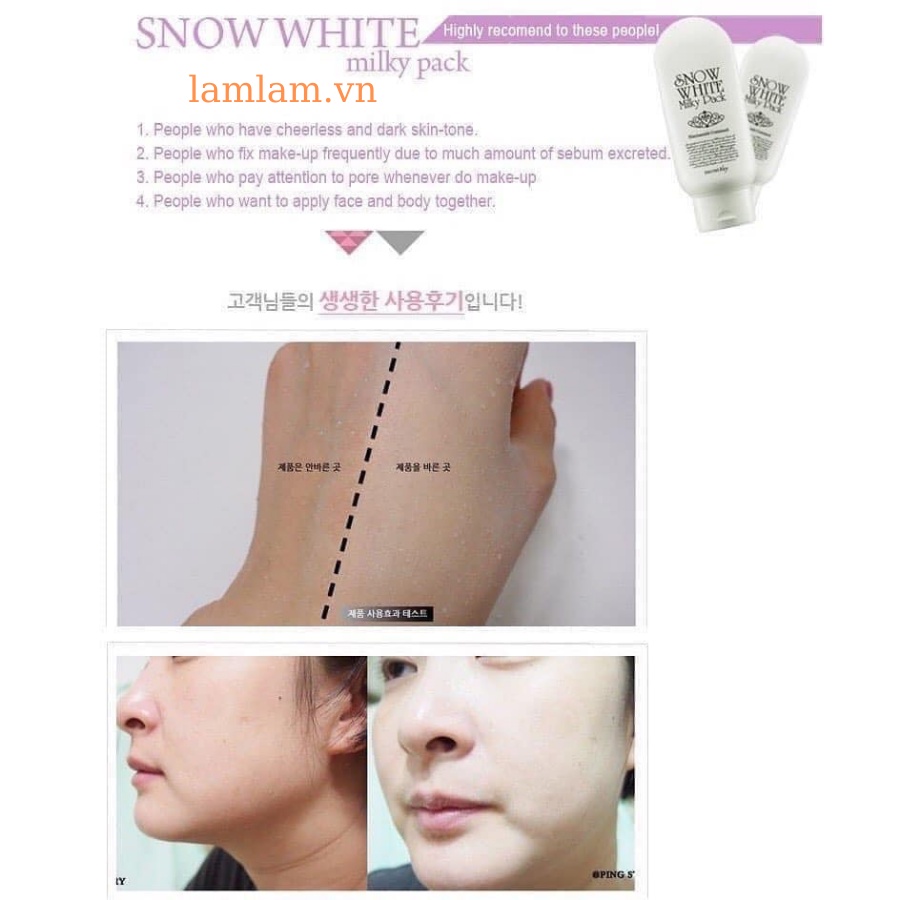 KEM DƯỠNG TRẮNG TOÀN THÂN SECRET KEY SNOW WHITE MILKY PACK 5.0