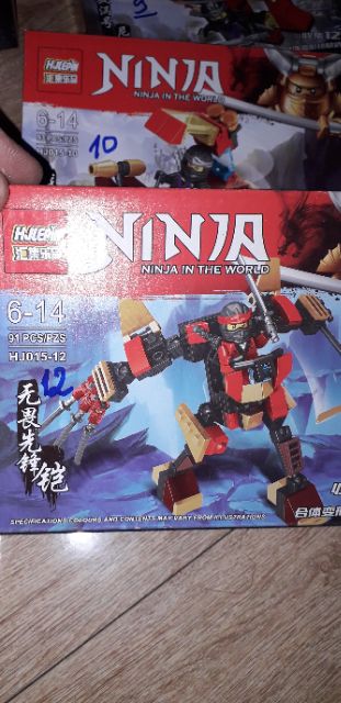 Sét Lắp ráp 12 hộp LegoNinjago xe thiết giáp The Word HJ015 trọn bộ