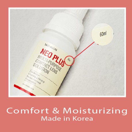 [𝐍𝐠𝐚̂𝐦 𝐌𝐢𝐧𝐢 𝐍𝐄𝐎 𝟔𝟎𝐦𝐥] Nước rửa cho kính áp tròng mềm, giữ độ ẩm lâu và làm sạch cho lens mắt của Korea | Ann365 lens