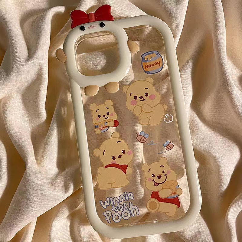 Ốp Điện Thoại Dẻo Trong Suốt Họa Tiết Hoạt Hình winnie pooh Dễ Thương Chống Sốc Cho iPhone 13 12 11 Pro Max