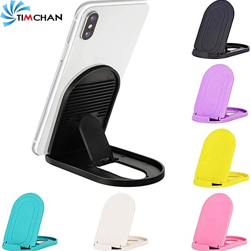 Giá đỡ điện thoại/ máy tính bảng nhựa PP mini để bàn có thể gấp gọn thích hợp cho iPhone &amp; Android