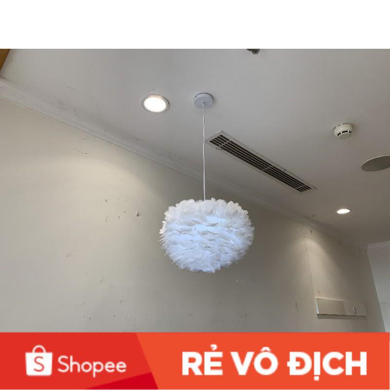 [FreeshipĐèn Chùm Mây lông Vũ Bắc ÂU Decor Lighting, đèn thả lông vũ ( Loại Cỡ Vừa 50cm) - SỬ DỤNG 3 ĐUI-TẶNG KÈM 3 BÓNG