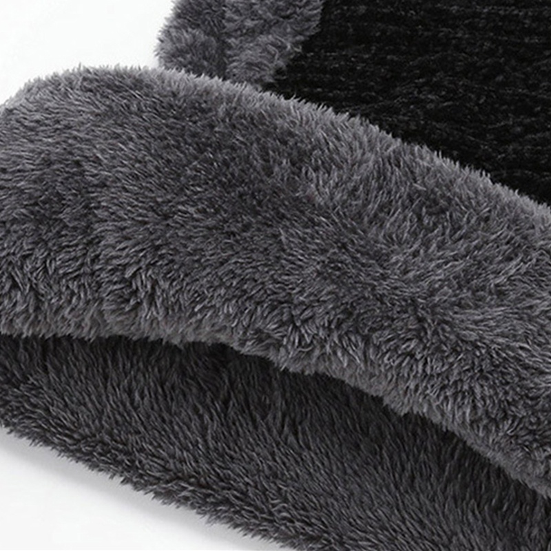 Mũ len che tai giữ ấm mùa đông phối lông có dây rút cho nữ