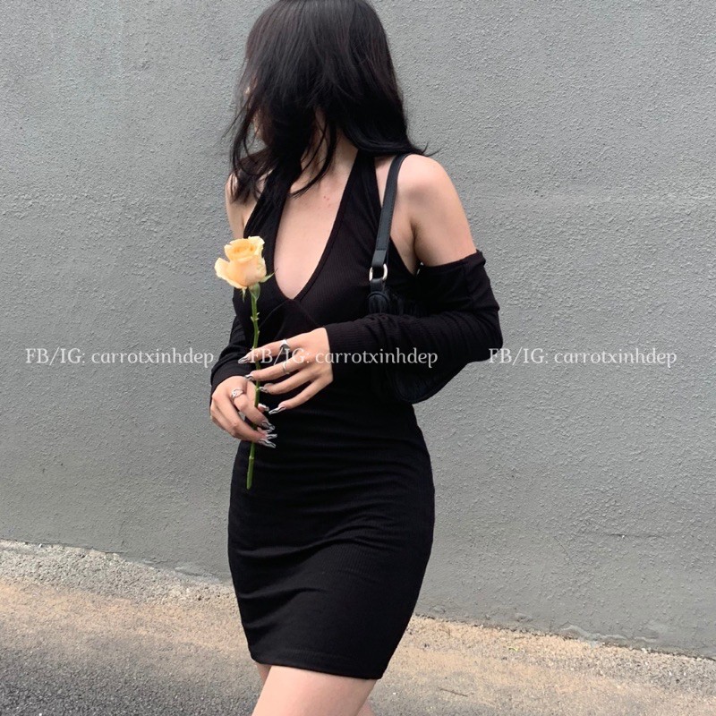 ĐẦM ĐEN TAY DÀI THÁO RỜI FREESIZE DƯỚI 55KG 💖💖💖 | BigBuy360 - bigbuy360.vn