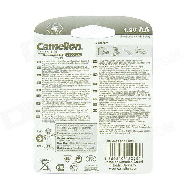 Bộ sạc Camelion 1010B + 4 pin AA 2700mAh