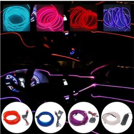 Dây đèn led 2M/3M/5M ánh sáng neon kết nối USB linh hoạt trang trí cho ô tô