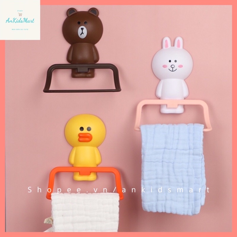 Bộ cốc, khay đựng xà bông, giá treo khăn hình hoạt hình dễ thương