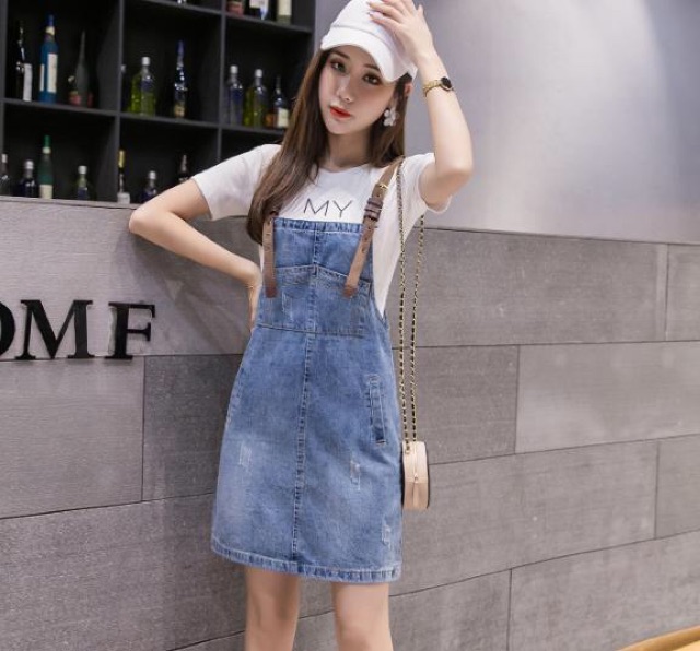 Yếm váy Jean nữ thời trang, kiểu dáng trẻ trung, đáng yêu NV0257