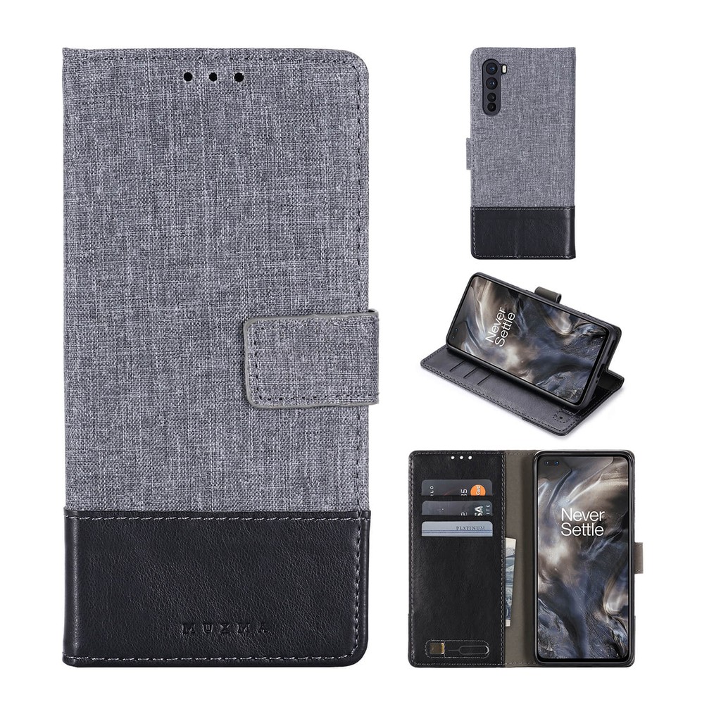 Bao Da Bảo Vệ Điện Thoại OnePlus Nord N100 N10 8T 8 7T 7 6T 6 8Pro 7TPro 7Pro 6T 6 5T 5 3T 3⭐Canvas Fabric Leather Flip Phone Cover Case⭐1+Pro