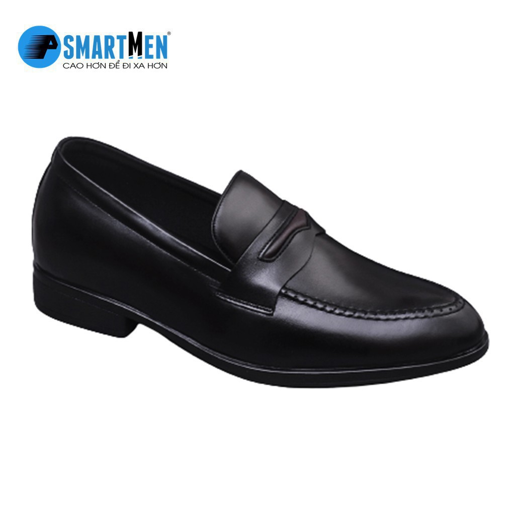 [Sale 3/3] Giày lười da bò SMARTMEN tăng chiều cao màu đen GLC-29Đ -pi9 *