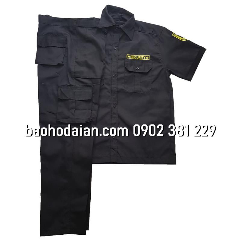 Quần áo vệ sĩ tay ngắn kèm cầu vai, nón, logo tay ngực