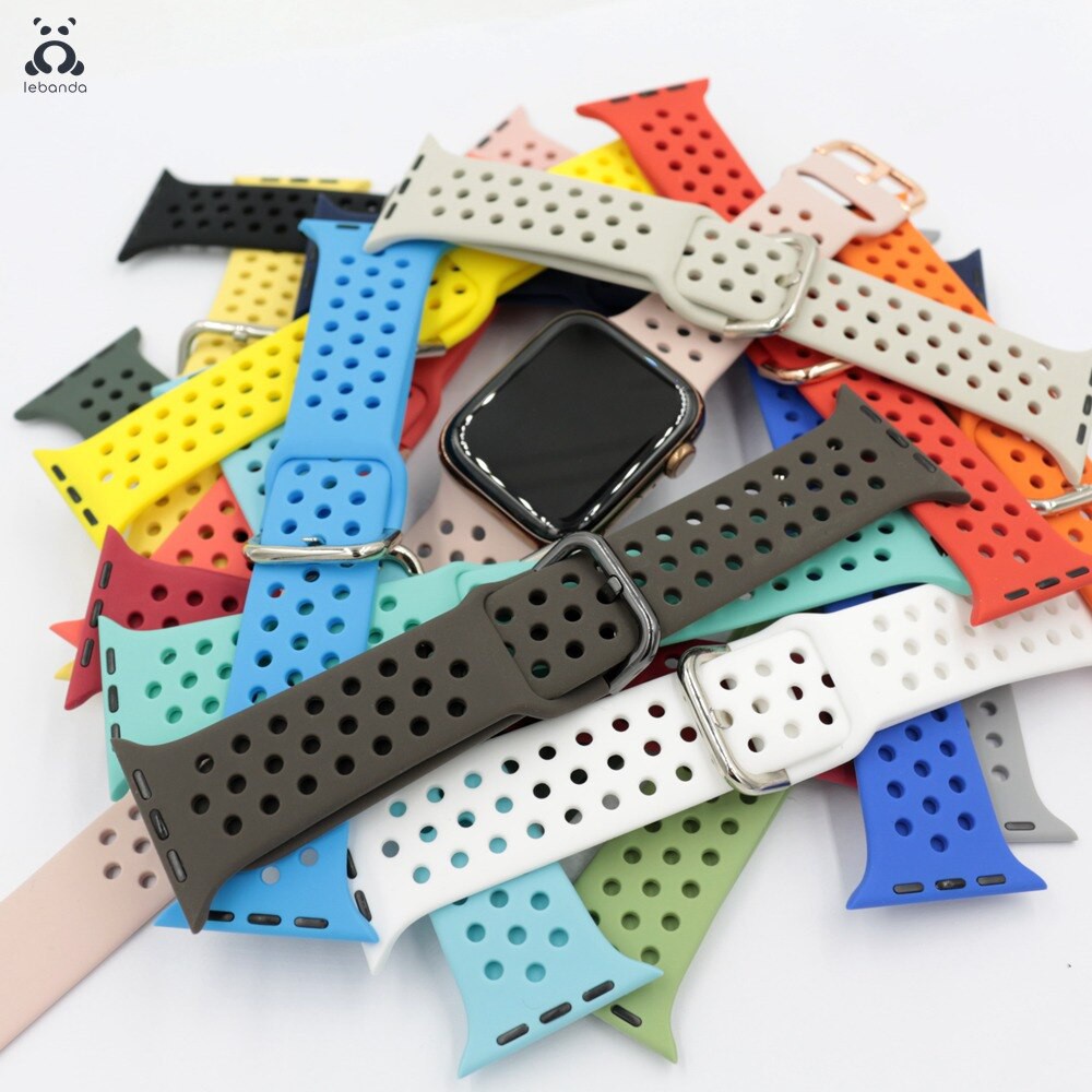 Dây đeo Nike silicon mềm thoáng khí 41mm 45mm 44mm 40mm 38mm 42mm chuyên dụng cho đồng hồ thông minh Apple Watch 7 6 5 SE 4 3 2 1