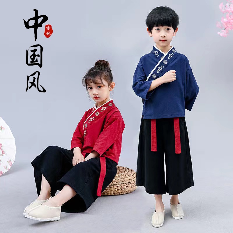 SANITKUN Set hán phục phong cách Trung Hoa năm mới xinh xắn dành cho trẻ em