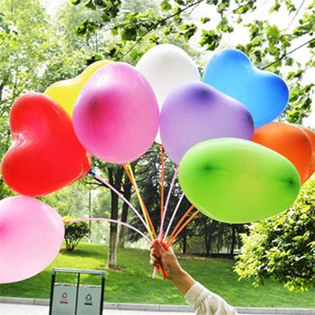 Bộ 100 Bong Bóng Bay Hình Trái Tim - Bong Bóng Balloon Nhiều Màu - LICLAC