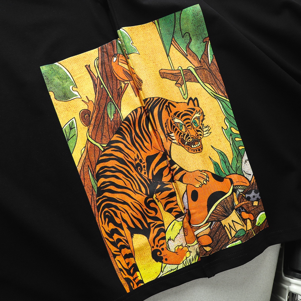 Áo Polo Nam Side Painting Art Black , Chất Cotton Thoải Mái , PL002939,SOMEHOW