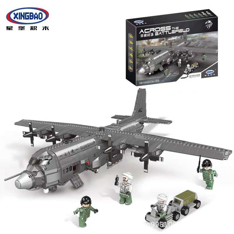 Đồ chơi Lắp ráp Mô hìnhXingbao 06023  Across The Battlefield Across The Battlefield AC130  Xếp hình Máy Bay Chiến Đấu Ac
