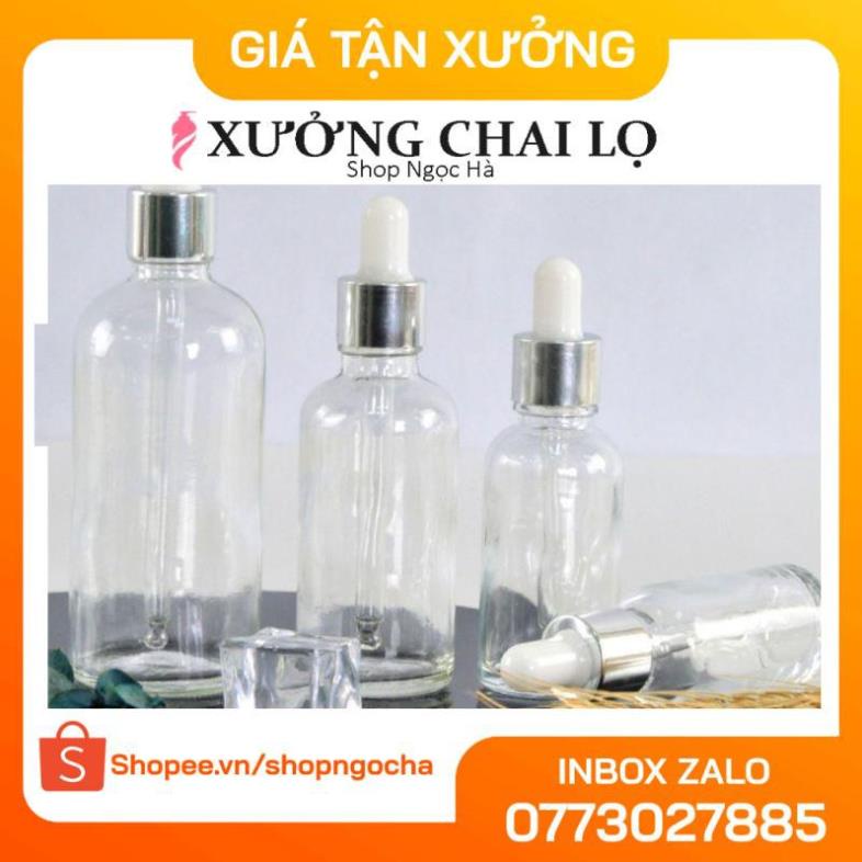 Lọ Chiết Serum ❤ GIÁ TỐT NHẤT ❤ Lọ đựng tinh dầu 5ml,10ml Dày bóp giọt Khoen Bạc chiết serum , phụ kiện du lịch