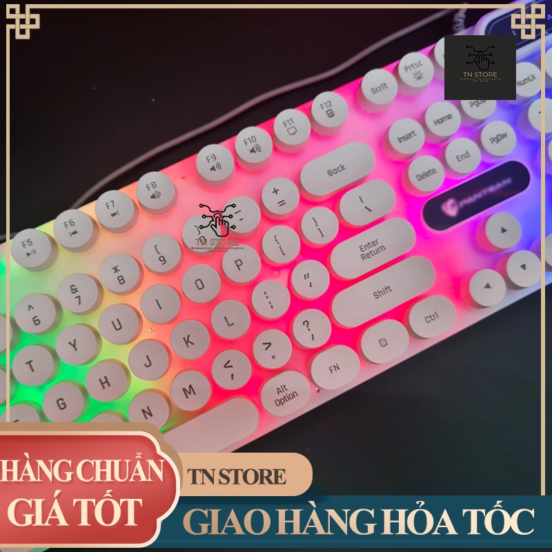 Bàn phím máy tính nút tròn giả cơ sang trọng với 2 màu đen trắng dòng gaming giá rẻ  TN Store BPNT100