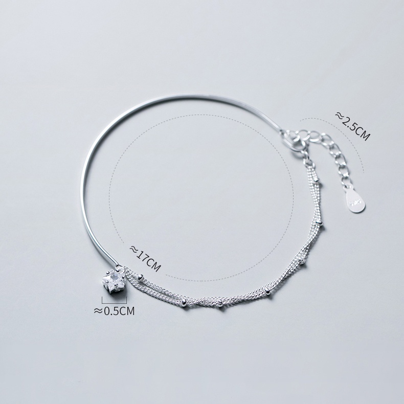 Lắc Tay Bạc Nữ Đính Đá S925 Italy Màu Trắng Cao Cấp L2487 - Bảo Ngọc Jewelry