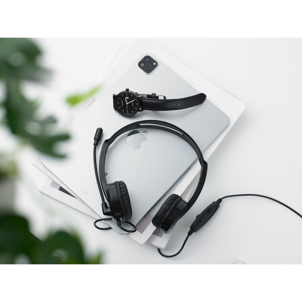 Tai nghe chụp tai có dây RAPOO H100, jack cắm 3.5mm có mic BH 12 Tháng