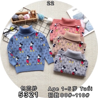Áo len cổ lọ dày dặn không xù cho bé 9-18kg