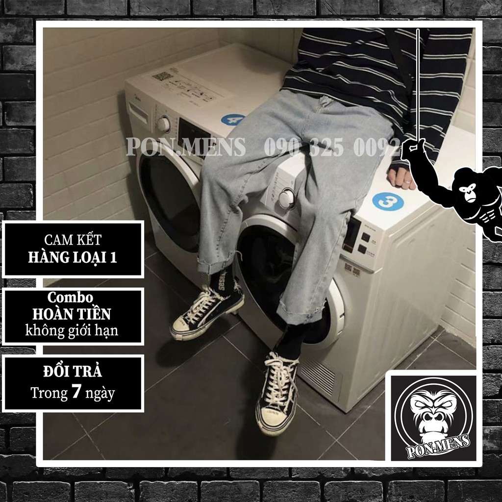 Quần jean nam nữ ống suông rộng màu ghi rách gấu k986 | BigBuy360 - bigbuy360.vn