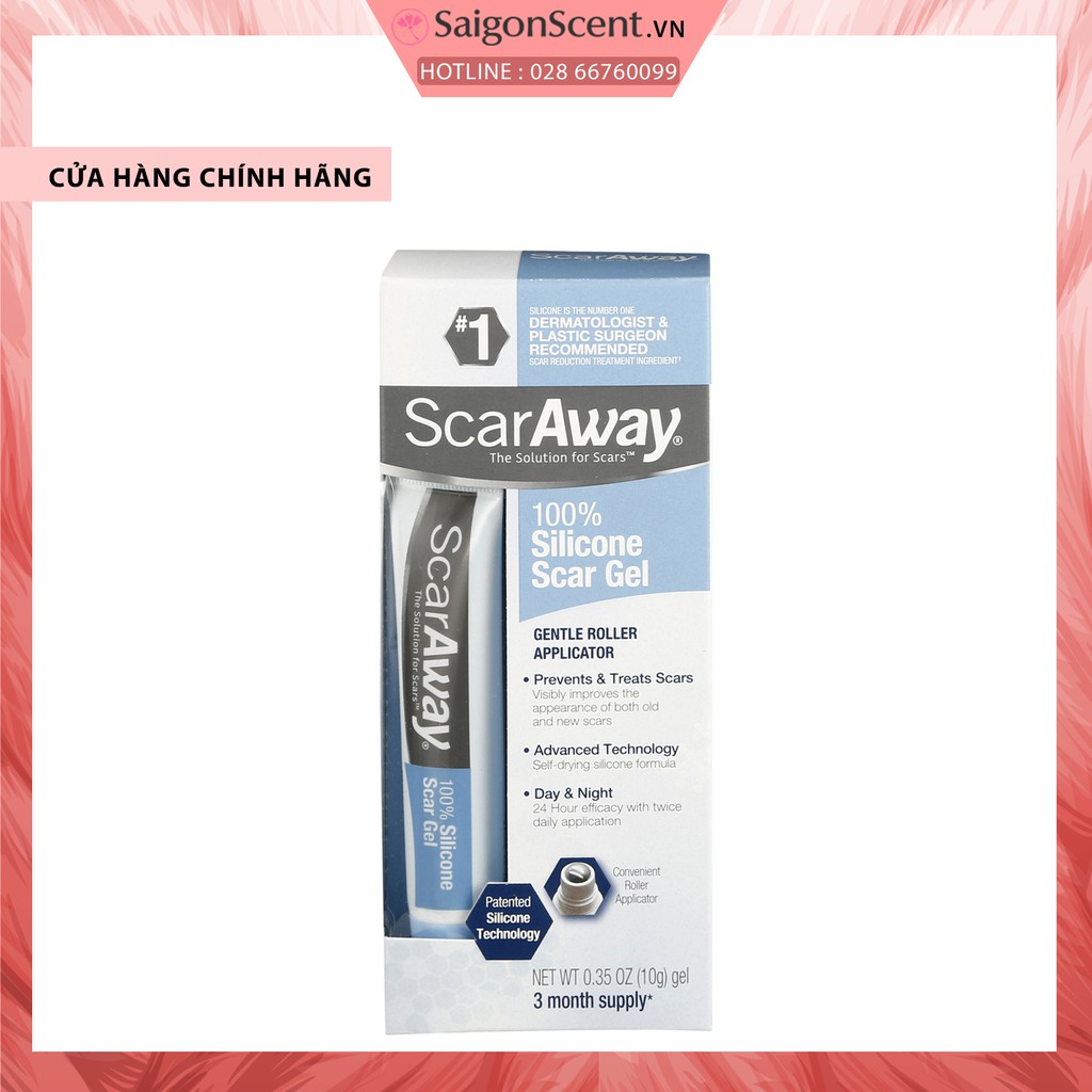 [SaigonScent] Gel giảm sẹo Scaraway 100% Silicone Scar Gel Gentle Roller ( 10g )