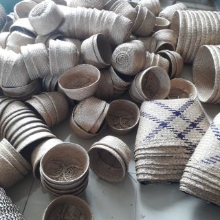 Giỏ cói ép tự nhiên