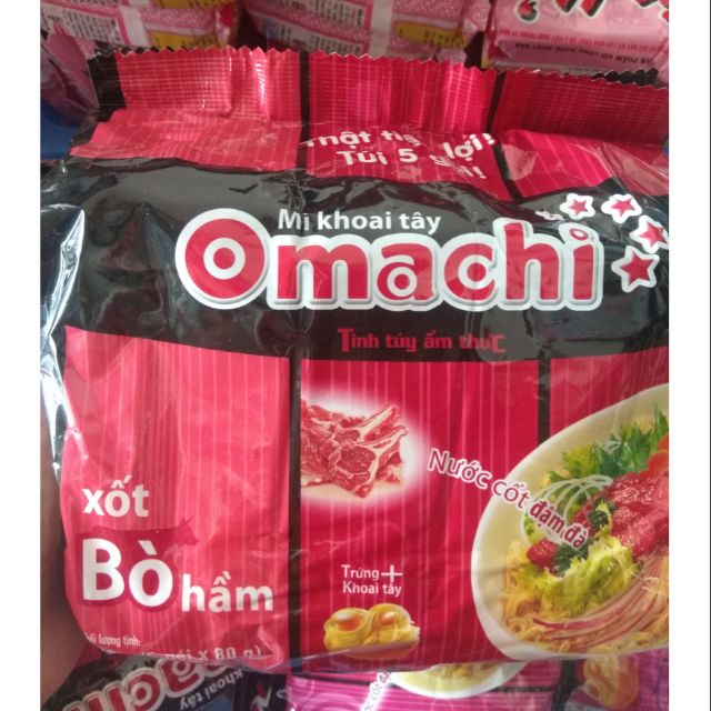 Sét 5 gói mì omachi sốt bò hầm/ sườn hầm ngũ quả