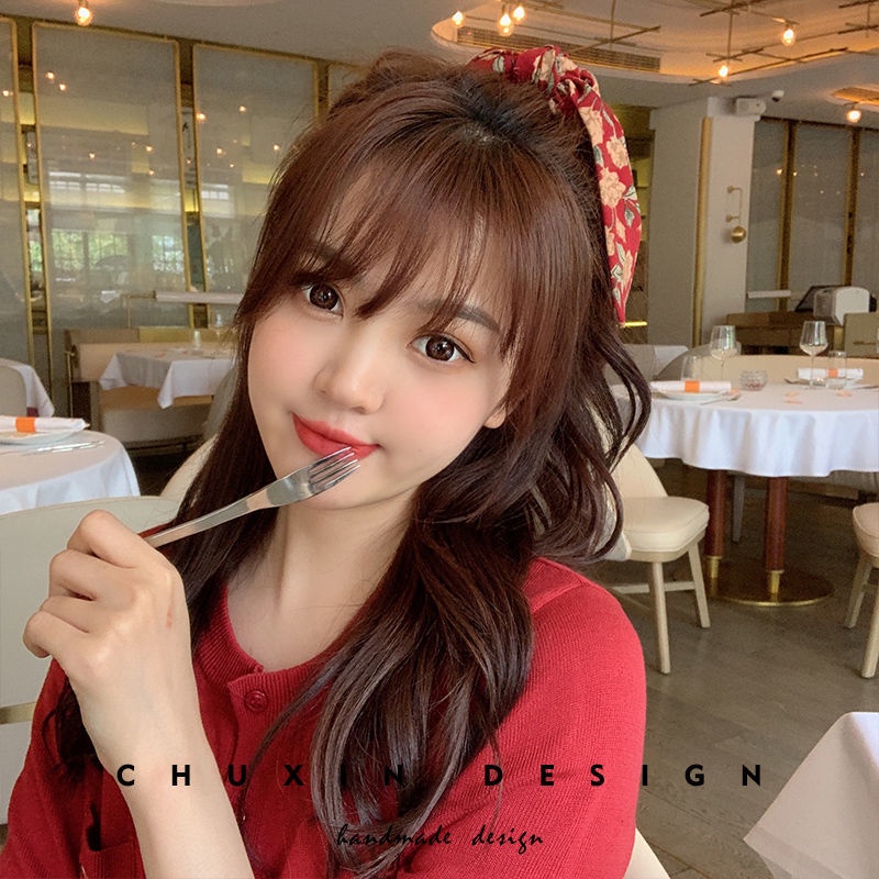 Dây buộc tóc in họa tiết hoa đơn giản thời trang cho nữ