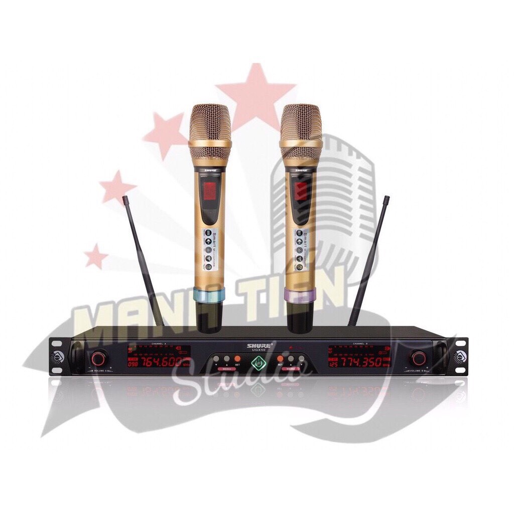 [MẪU MỚI] Micro karaoke UGX50 không dây, hát karaoke gia đình, Board đỏ, 4 anten - cao cấp 5.0 có led hiển thị