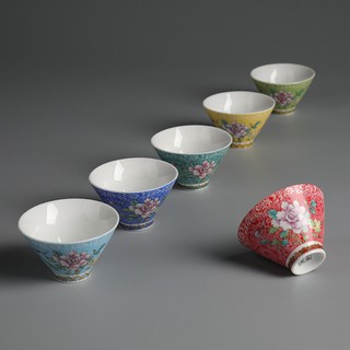 Bộ 6 chén uống trà gốm cảnh đức