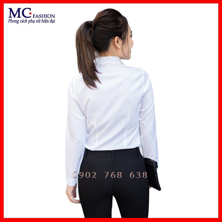 Sơ mi nữ trắng tay dài mc fashion a636