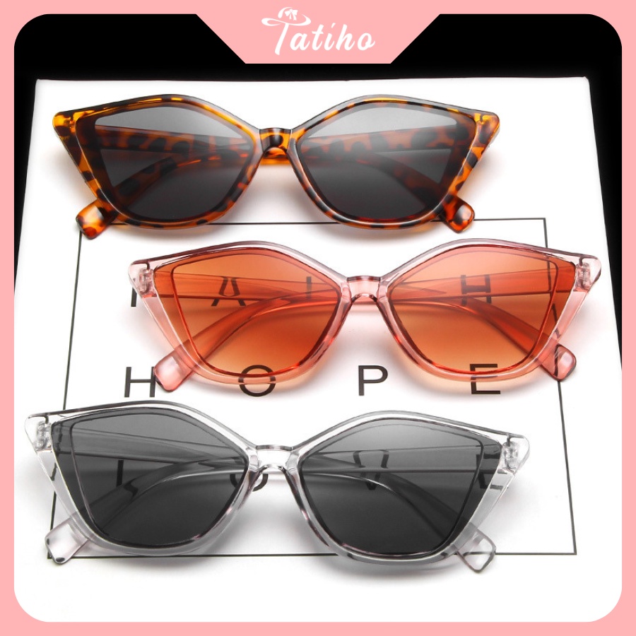 Kính Mát (Kính Râm) Hình Mắt Mèo Gọng Nhựa Phong Cách Hàn Quốc - Tatiho - Mã MK034