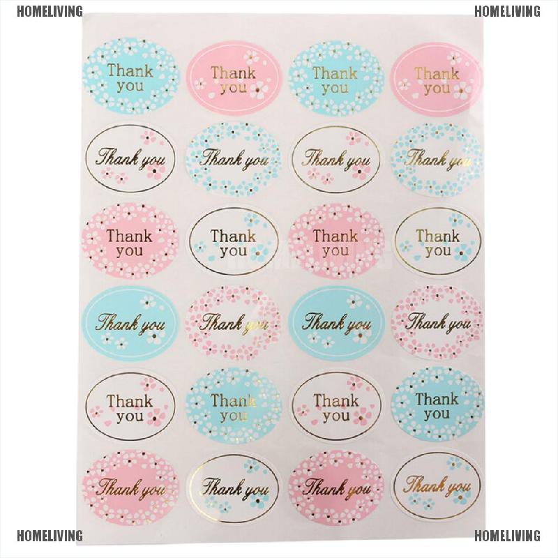 Bộ 24 Miếng Dán Hình Oval Màu Vàng In Chữ THANK YOU Độc Đáo Trang Trí Tiệc Cưới