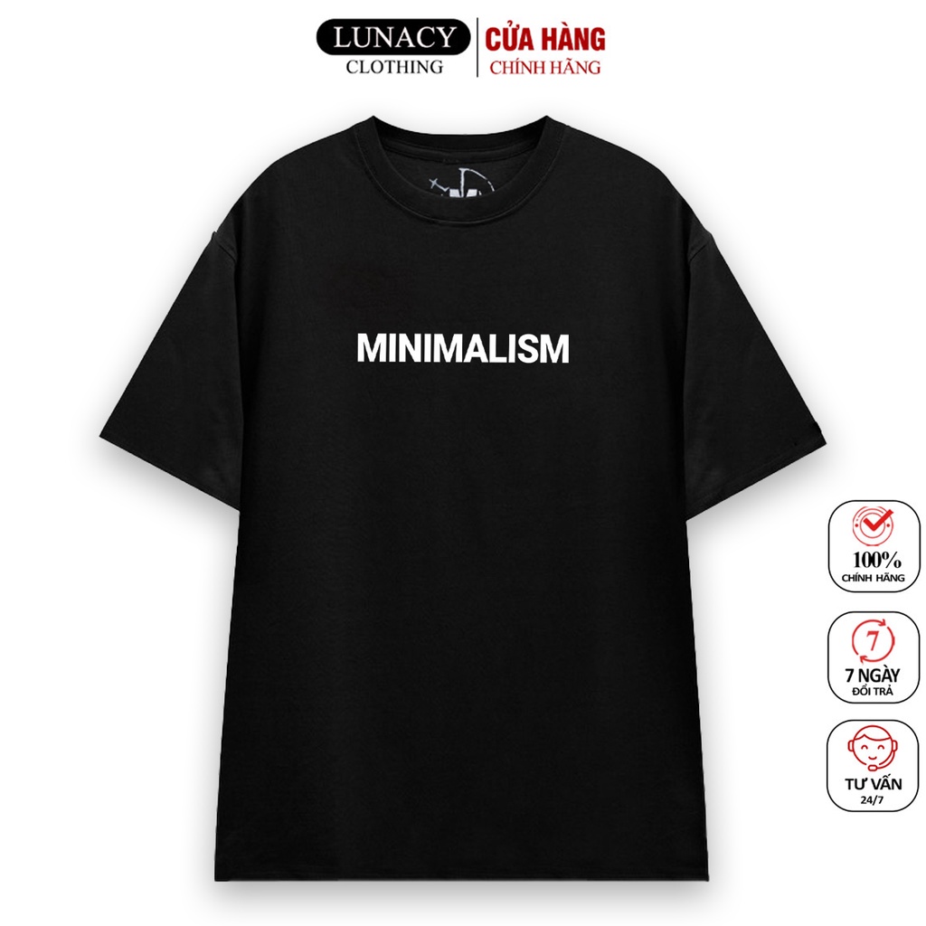 Áo thun tay lỡ MINIMALISM phông Unisex nam nữ Cotton oversize form rộng LUNACY TB030 | BigBuy360 - bigbuy360.vn