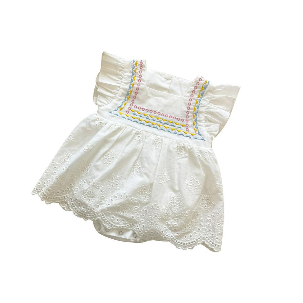 Jumpsuit tay ngắn màu sắc cầu vồng cho trẻ sơ sinh