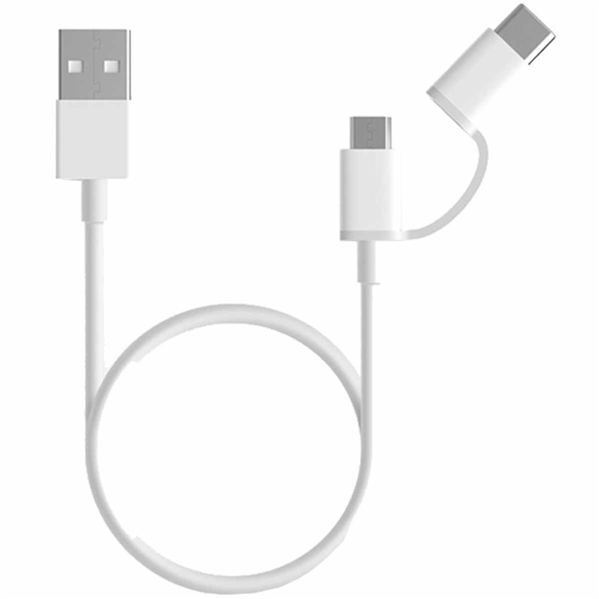 Cáp XIAOMI mi 2 - in - 1 usb cable micro usb to type c 30 cm