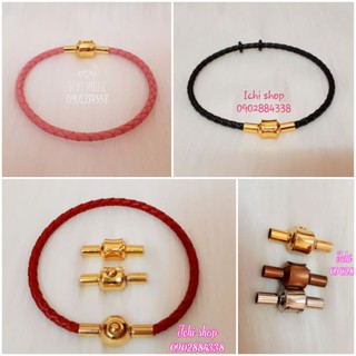 Vòng tay dây da đeo charm