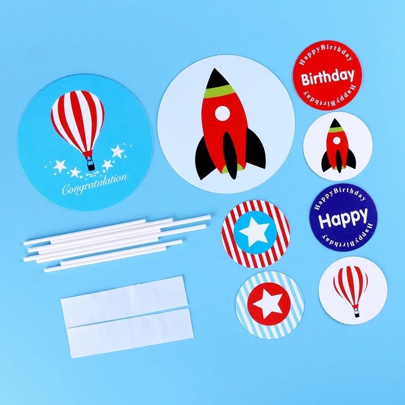 5 set cắm giấy tên lửa khinh khí cầu-Q2956