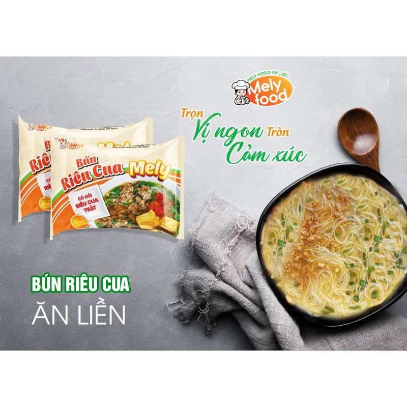 Bún riêu cua ăn liền Mely có gói riêu cua thật