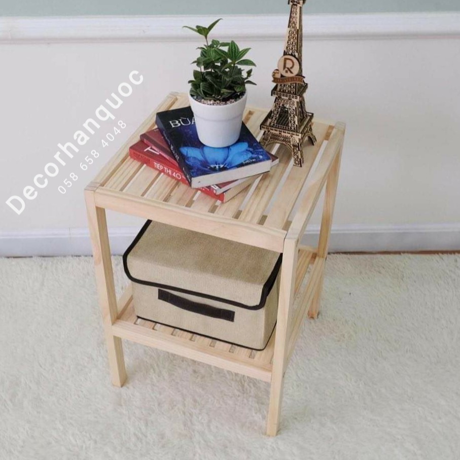 [NOWSHIP] Tab đầu giường - Kệ vuông 2 tầng - Gỗ thông cao cấp nhập khẩu | BigBuy360 - bigbuy360.vn