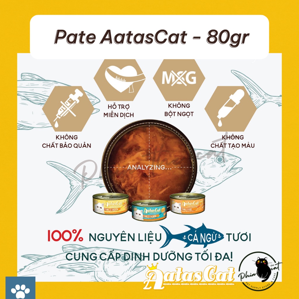 Pate cá ngừ AATAS lon cho mèo 80g - Nhập khẩu Thái Lan | phinthecat