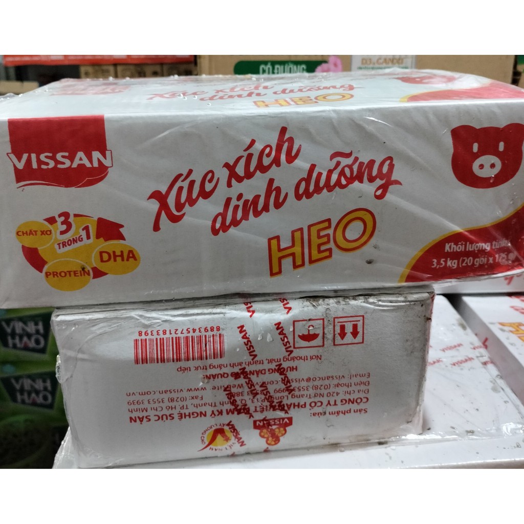 Xúc xích heo dinh dưỡng Vissan thùng 20 gói 175g