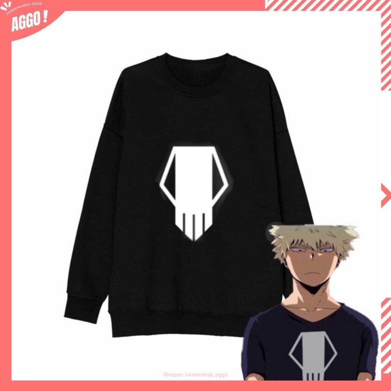 Áo Sweater Dài Tay My Hero Academia Bakugo Skull Nomu Anime