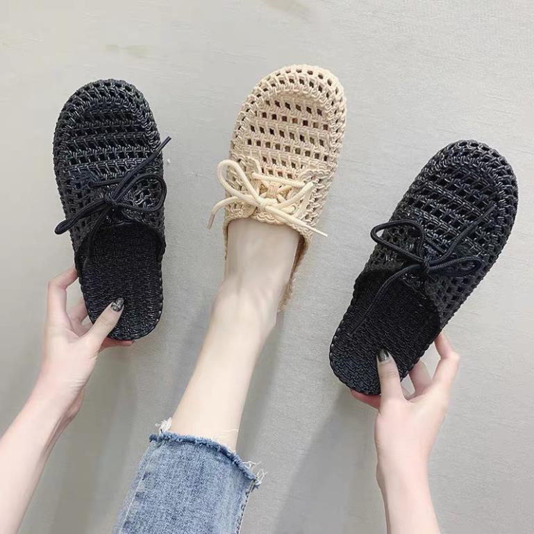 Dép sục nhựa nữ , Dép nữ sục nhựa buộc dây hình nơ mềm mại chống trơn trượt | BigBuy360 - bigbuy360.vn
