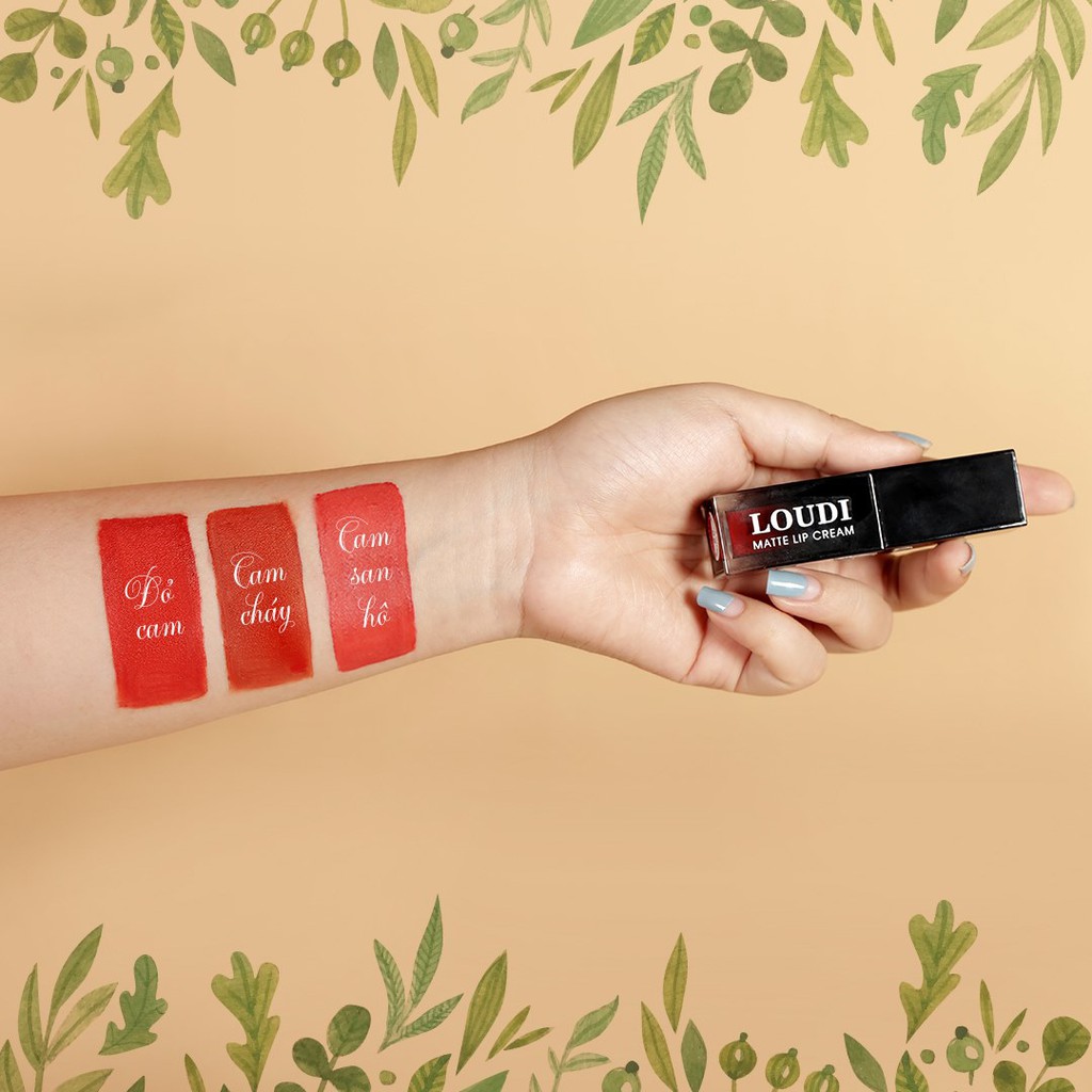 Son kem lì Loudi Matte Lipcream nhiều màu 5g vỏ đen chính hãng