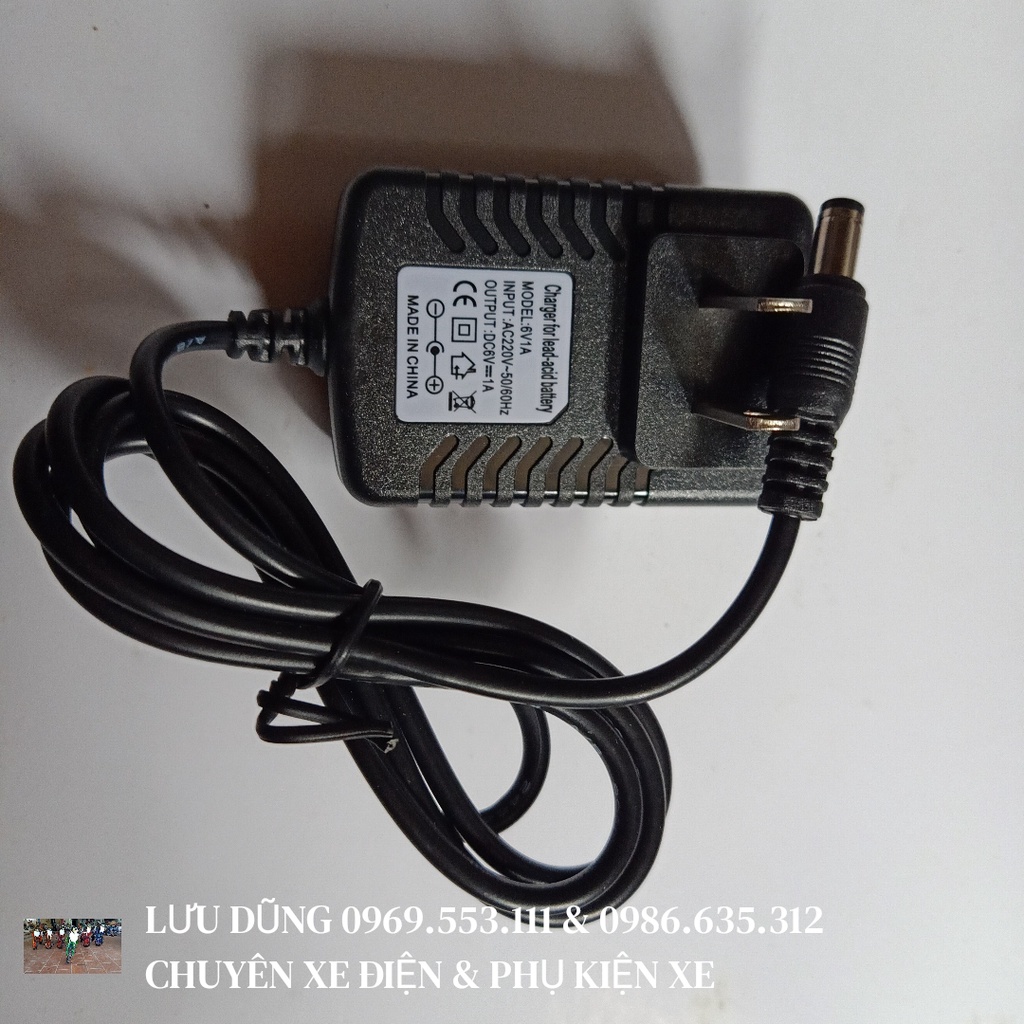 Sạc 6v cho oto xe máy điện trẻ em có đèn báo